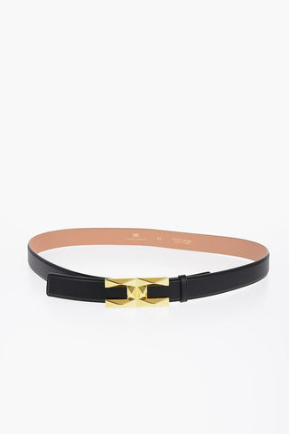 Vegan Leather Belt With Logo Buckle