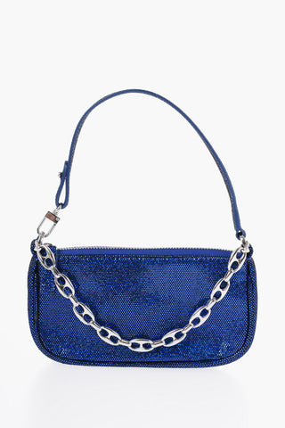 Leather MINI RACHEL Shoulder Bag with Glitter Finish
