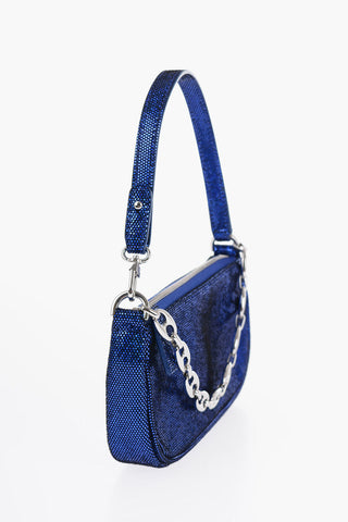 Leather MINI RACHEL Shoulder Bag with Glitter Finish