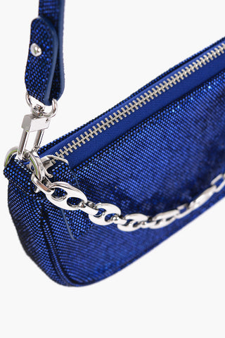 Leather MINI RACHEL Shoulder Bag with Glitter Finish