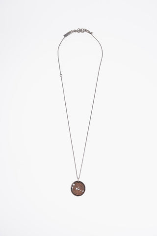 Chain Necklace with Perforated Pendant