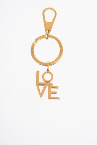 Golden-Effect Keychain with LOVE Pendant