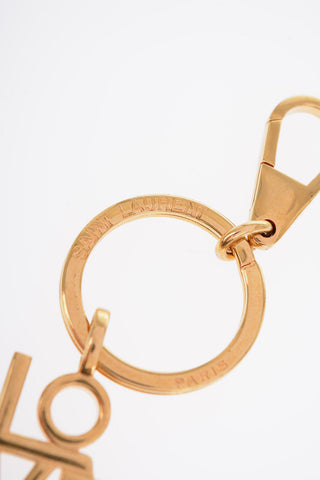 Golden-Effect Keychain with LOVE Pendant