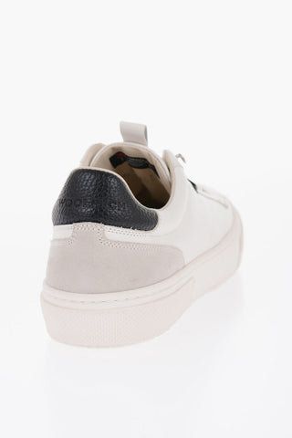 Leather Low Top Sneakers with Contrasting Details