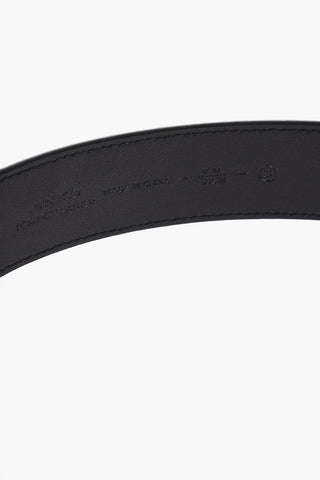 Leather Belt with Silver Effect Buckle 40mm
