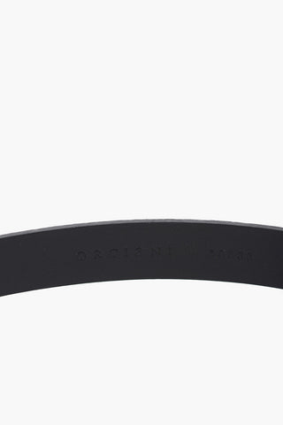 Textured Leather Belt with Silver-Tone Buckle 30mm