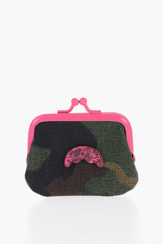 LIMITED EDITION Portamonete in Tessuto con Motivo Camouflage e Dettagli a Contrasto