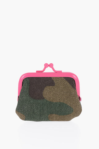 LIMITED EDITION Portamonete in Tessuto con Motivo Camouflage e Dettagli a Contrasto
