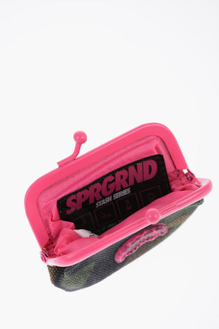 LIMITED EDITION Portamonete in Tessuto con Motivo Camouflage e Dettagli a Contrasto