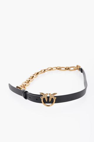 Chain Detail Leather Belt 20mm