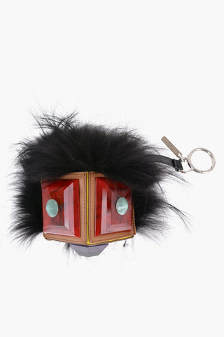 maxi Plastic Keychain with Leather Details