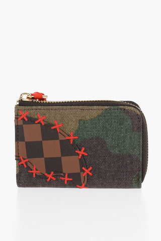 LIMITED EDITION Camouflage Motif Coin Purse with Checked Detail