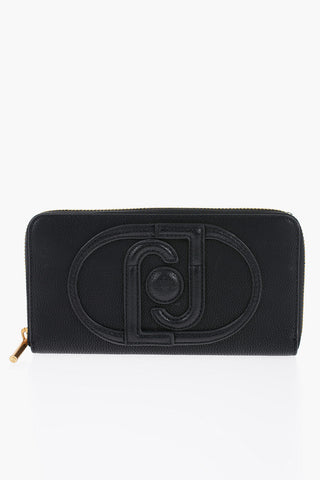 Textured Vegan Leather ALAIDE Wallat with Embossed Logo