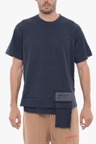 T-Shirt Girocollo in Tinta Unita con Taschino