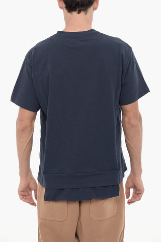 T-Shirt Girocollo in Tinta Unita con Taschino