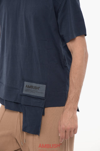 T-Shirt Girocollo in Tinta Unita con Taschino