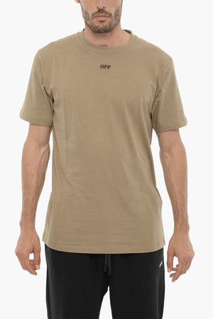 Slim-Fit Rundhals-T-Shirt mit gesticktem Logo