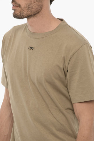 Slim-Fit Rundhals-T-Shirt mit gesticktem Logo