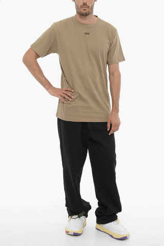 Slim-Fit Rundhals-T-Shirt mit gesticktem Logo