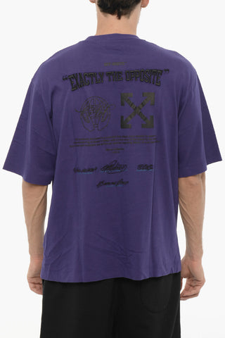 Baumwoll-Rundhals-T-Shirt mit Logostickerei