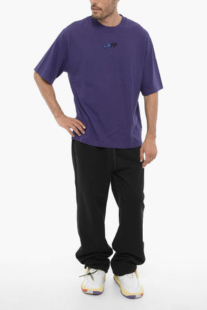 Cotton Crewneck T-Shirt with Logo Embroidery