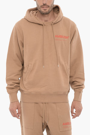 Felpa Hoodie in Cotone Felpato con Due Tasche
