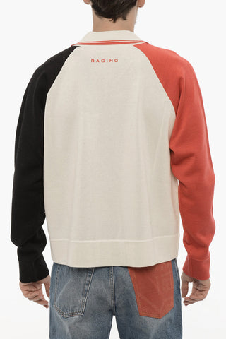 Maglia A Mezza Zip in Lana con Collo a Polo