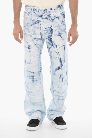 Regular Waist Bleached Effect Jeans 25cm