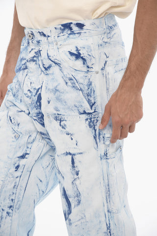 Regular Waist Bleached Effect Jeans 25cm