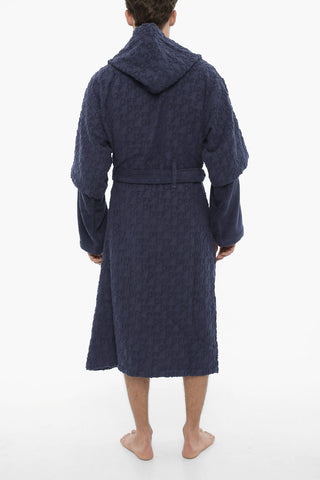 Bathrobe With All-Over Logo And Belt