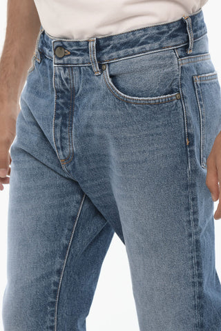 Regular Waist Vintage Effect Jeans 16cm