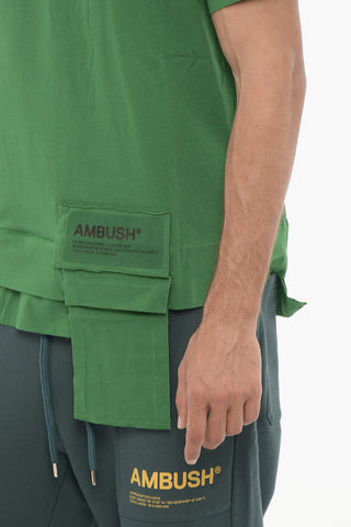 Einfarbiges Rundhals-T-Shirt AMAZON SEA FOAM mit Brusttasche