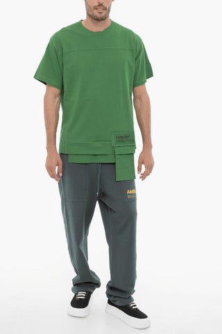 Einfarbiges Rundhals-T-Shirt AMAZON SEA FOAM mit Brusttasche