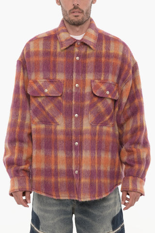 Overshirt in Lana Vergine con Bottoni Automatici