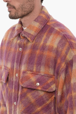 Overshirt in Lana Vergine con Bottoni Automatici