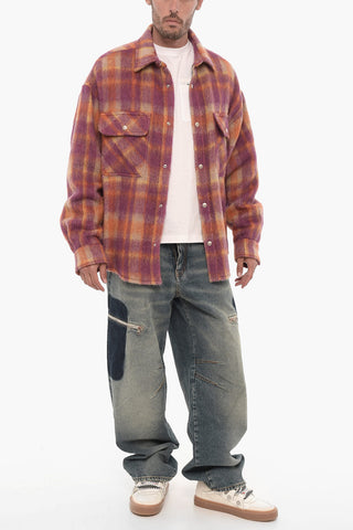 Overshirt in Lana Vergine con Bottoni Automatici