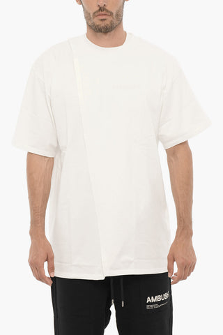 T-Shirt Girocollo in Tinta Unita Sovrapposta