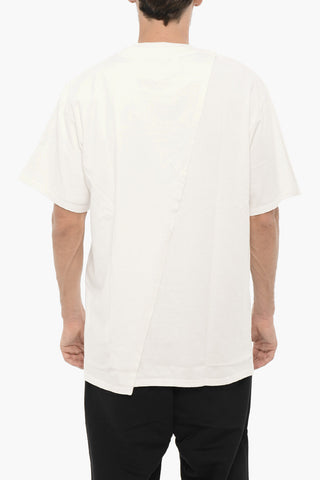 T-Shirt Girocollo in Tinta Unita Sovrapposta