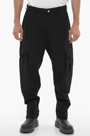Nylon Cargo Pants with Embroidered Logo