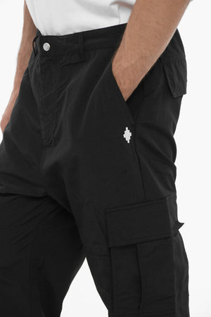 Nylon Cargo Pants with Embroidered Logo