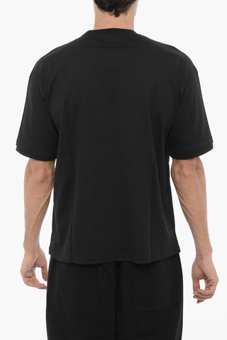 Crewneck Solid-Color T-Shirt with Silver Chain
