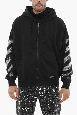 Felpa Hoodie con Ricamo a Contrasto