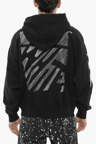 Felpa Hoodie con Ricamo a Contrasto