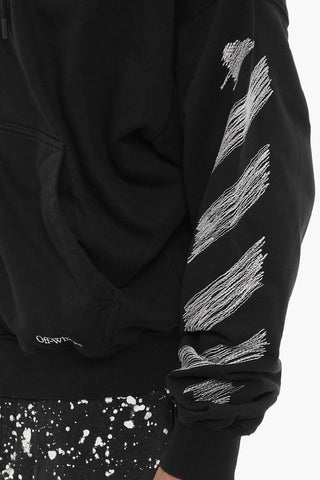 Felpa Hoodie con Ricamo a Contrasto