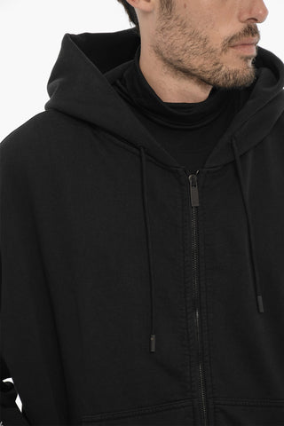 Felpa Hoodie con Ricamo a Contrasto