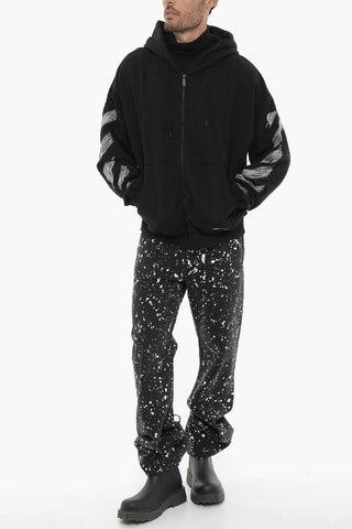 Felpa Hoodie con Ricamo a Contrasto