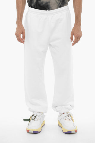 Joggers in Cotone Garzato con Elastico in Vita
