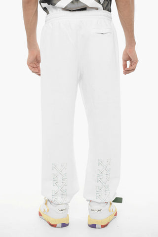 Joggers in Cotone Garzato con Elastico in Vita