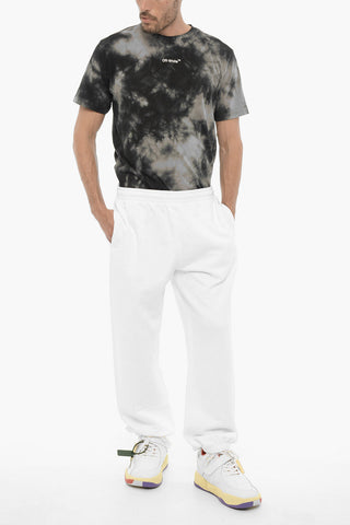 Joggers in Cotone Garzato con Elastico in Vita