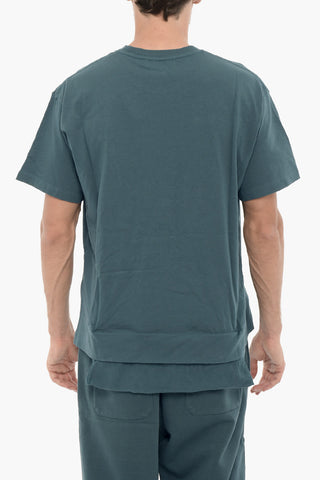 Unifarbenes Rundhals-T-Shirt mit Tasche